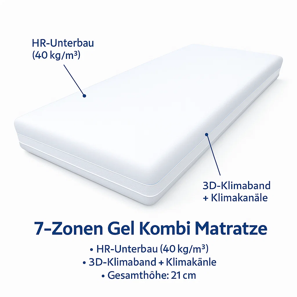 7 Zonen Gel-Kombi Matratze Premium Ansicht 1