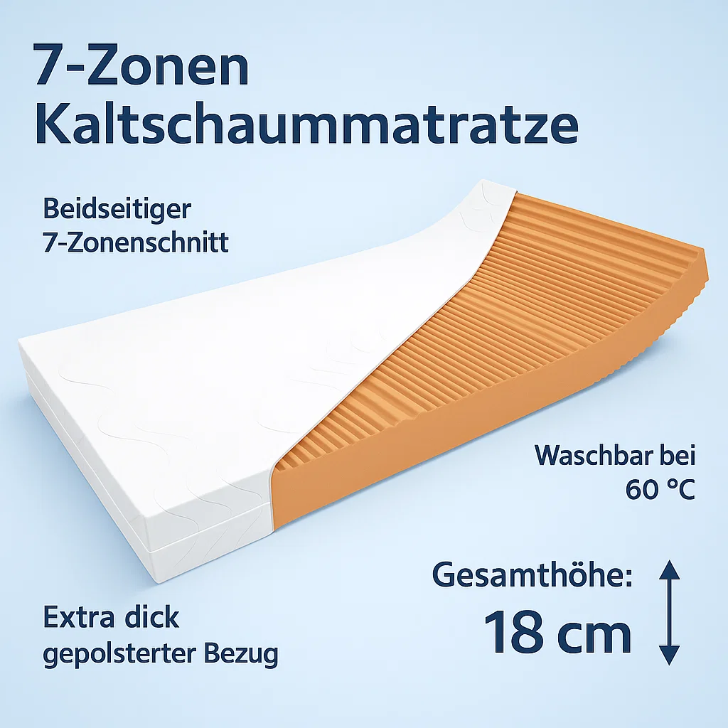 7 Zonen Kaltschaummatratze Ansicht 1