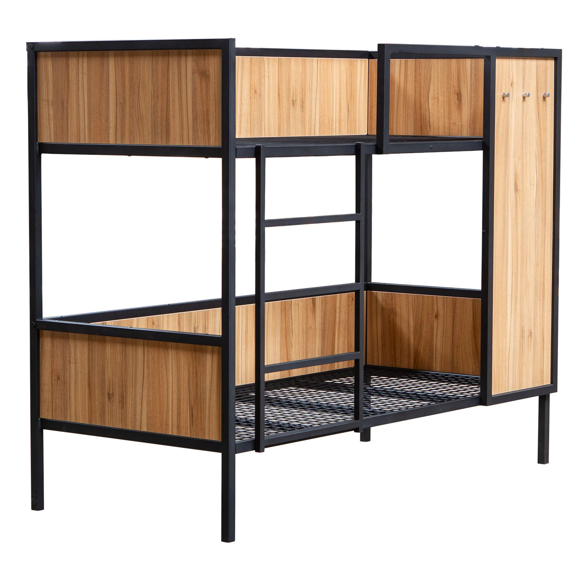 Etagenbett mit Holzverkleidung