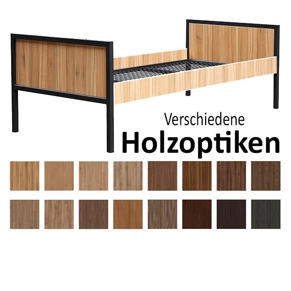 Einzelbett mit Holzverkleidung Ansicht 3