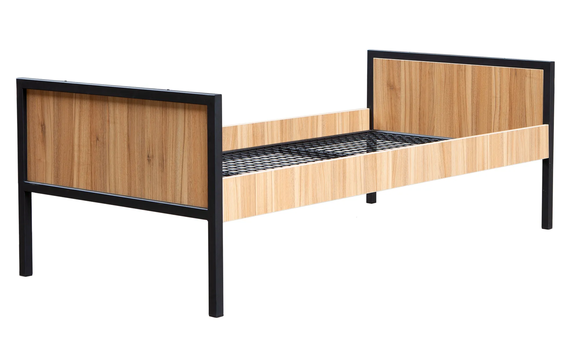 Einzelbett mit Holzverkleidung Ansicht 4