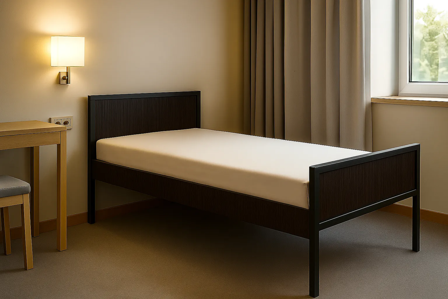 Einzelbett mit Holzverkleidung Ansicht 8