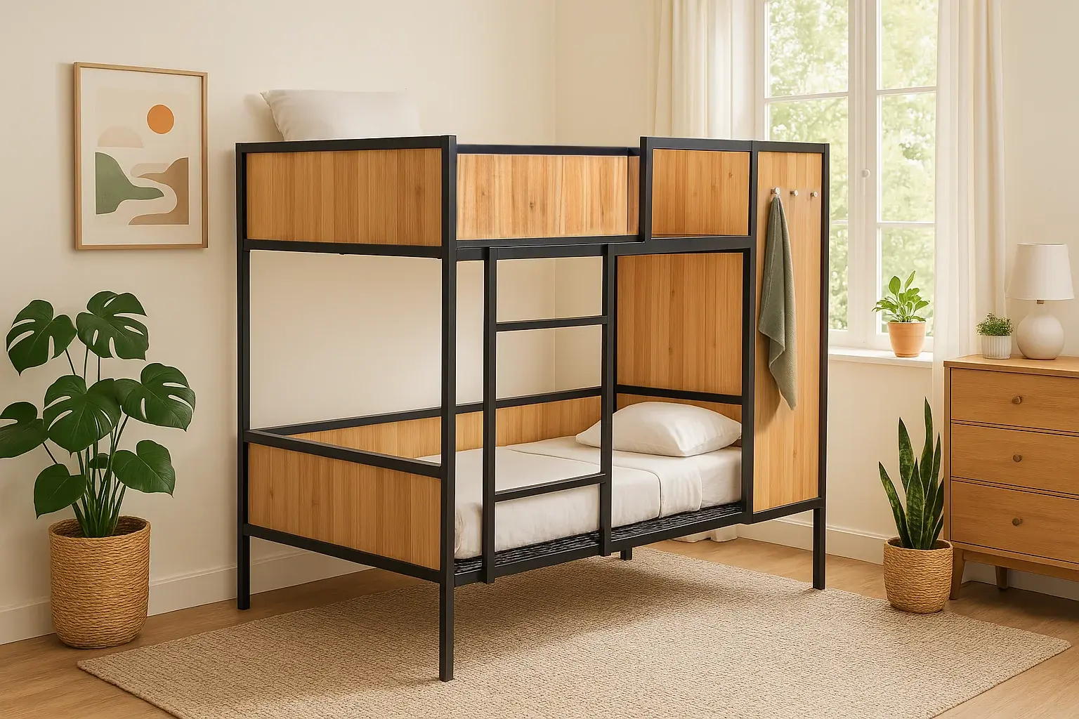 Etagenbett mit Holzverkleidung Ansicht 7