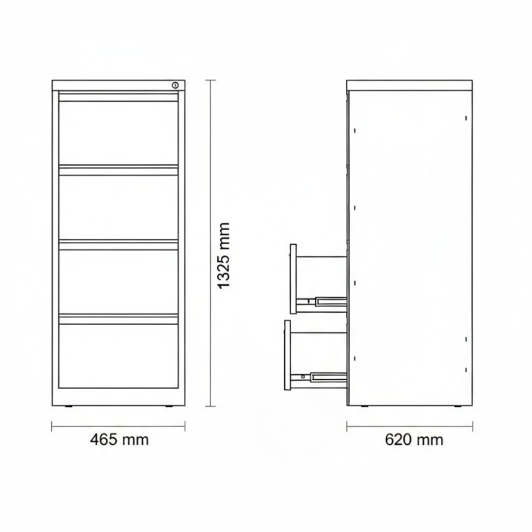 Hängeregistraturschrank 46 cm mit 4 Schüben Ansicht 9