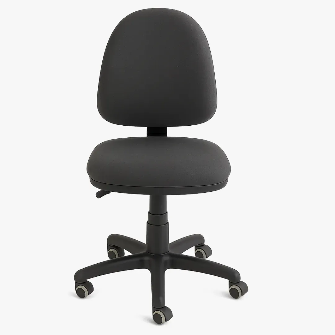 Bürodrehstuhl mit Kunststofflehne und Stoffpolster