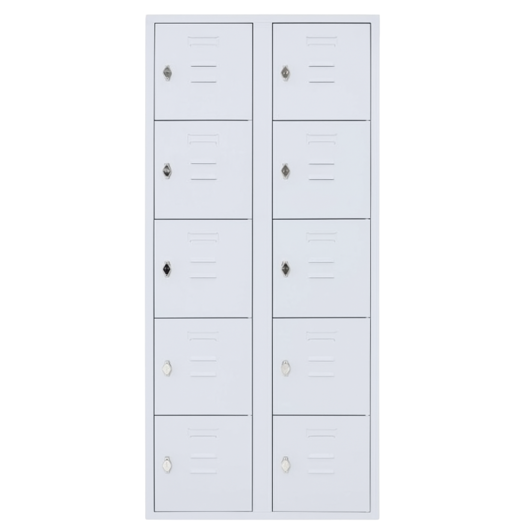 Fächerschrank 10 Türen - lichtgrau Ansicht 3