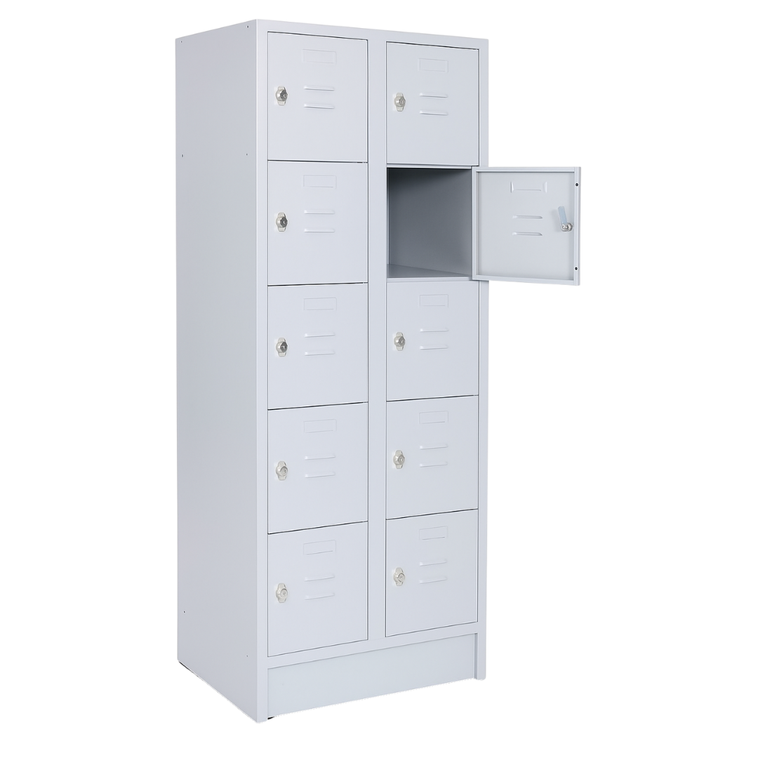 Fächerschrank 10 Türen - lichtgrau Ansicht 4