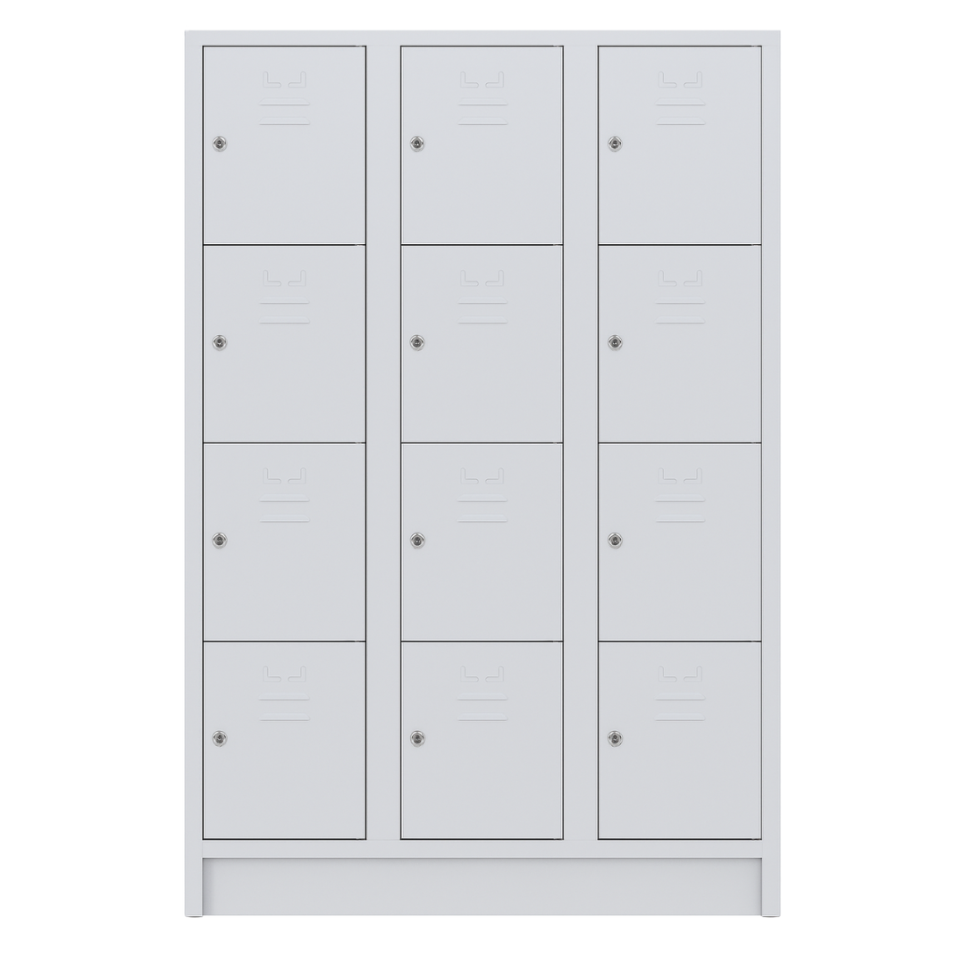 Fächerschrank mit 12 Türen – lichtgrau Ansicht 3