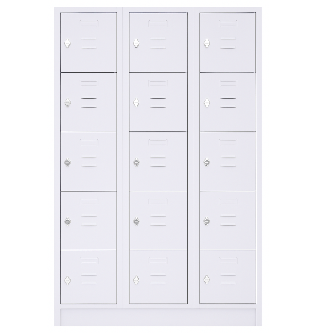 Fächerschrank mit 15 Türen – lichtgrau Ansicht 3