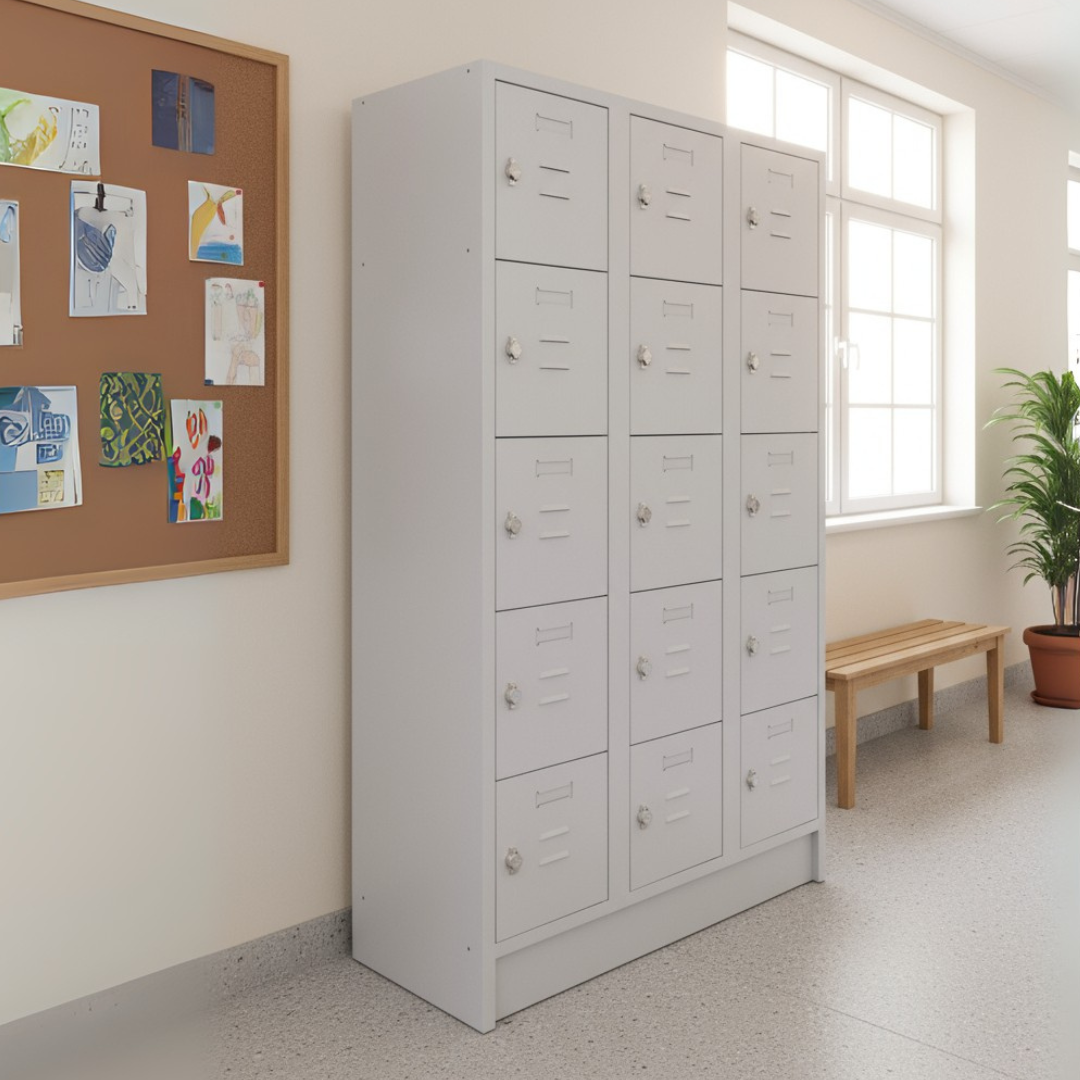 Fächerschrank mit 15 Türen – lichtgrau Ansicht 5