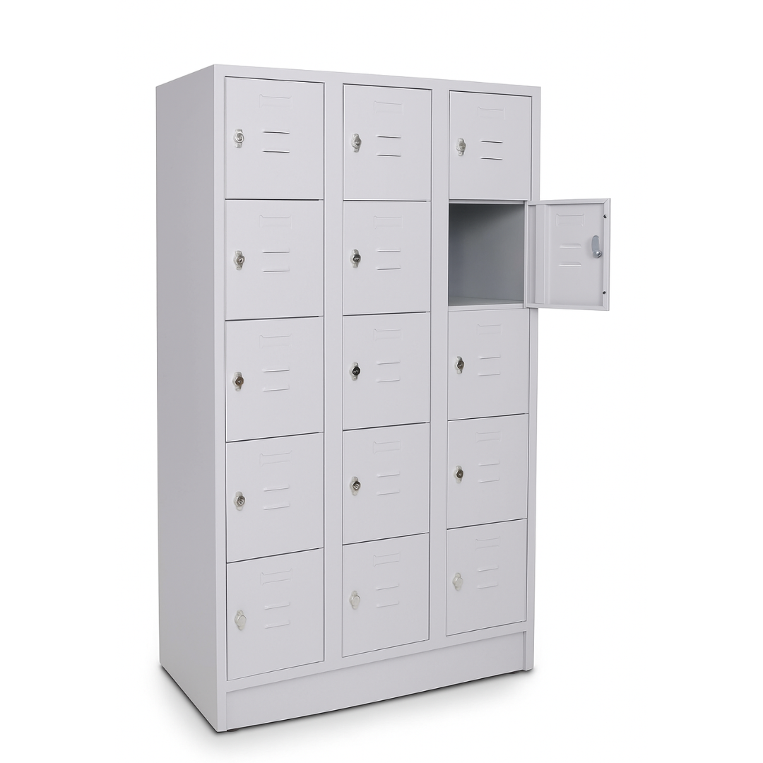 Fächerschrank mit 15 Türen – lichtgrau Ansicht 4