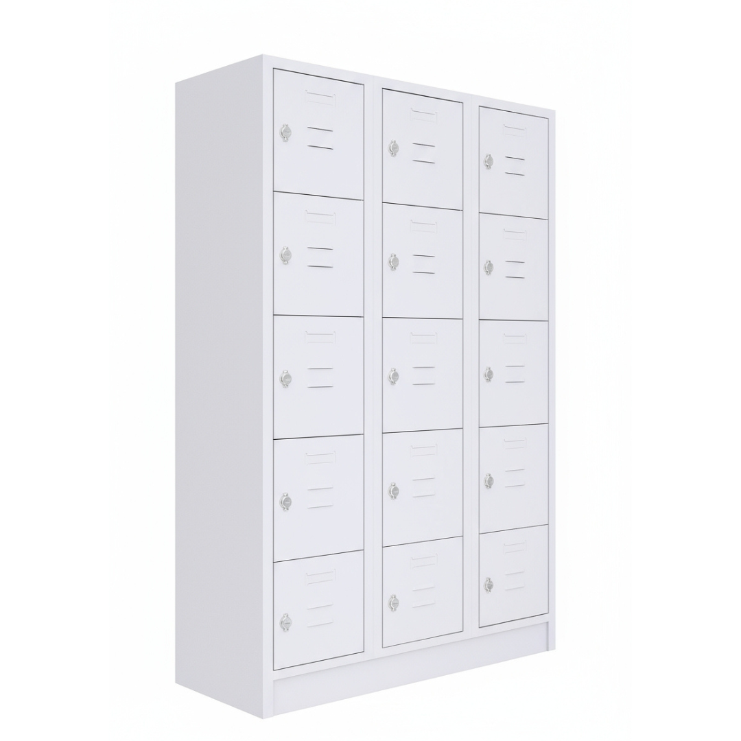 Fächerschrank mit 15 Türen – lichtgrau