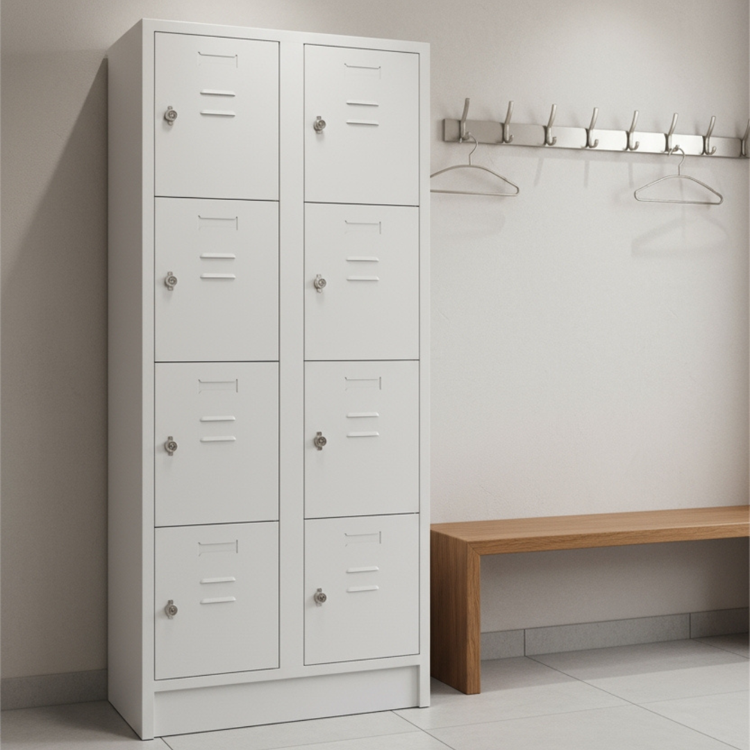 Fächerschrank 8 Türen - lichtgrau Ansicht 6