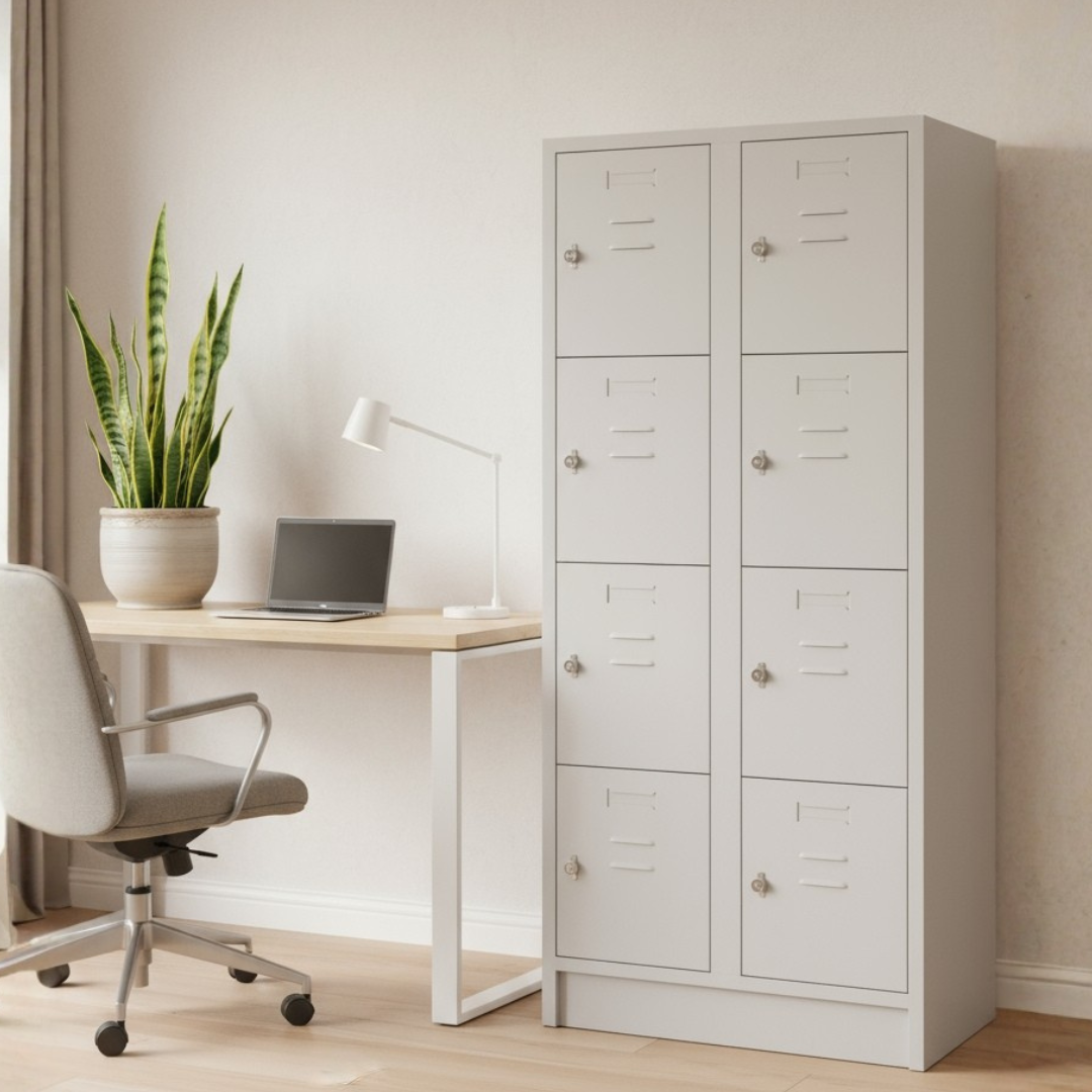 Fächerschrank 8 Türen - lichtgrau Ansicht 5