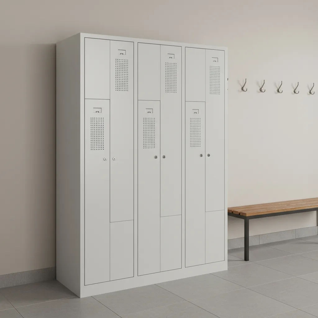 Garderoben Z-Spind 120 cm Breit mit Z-Türen  Ansicht 6