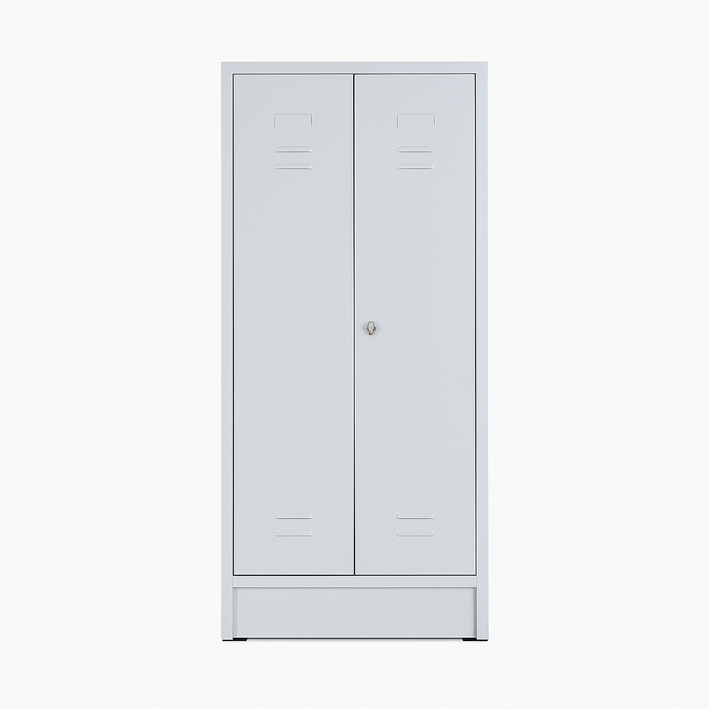 Garderobenspind 60 cm mit Fachböden in lichtgrau  Ansicht 6