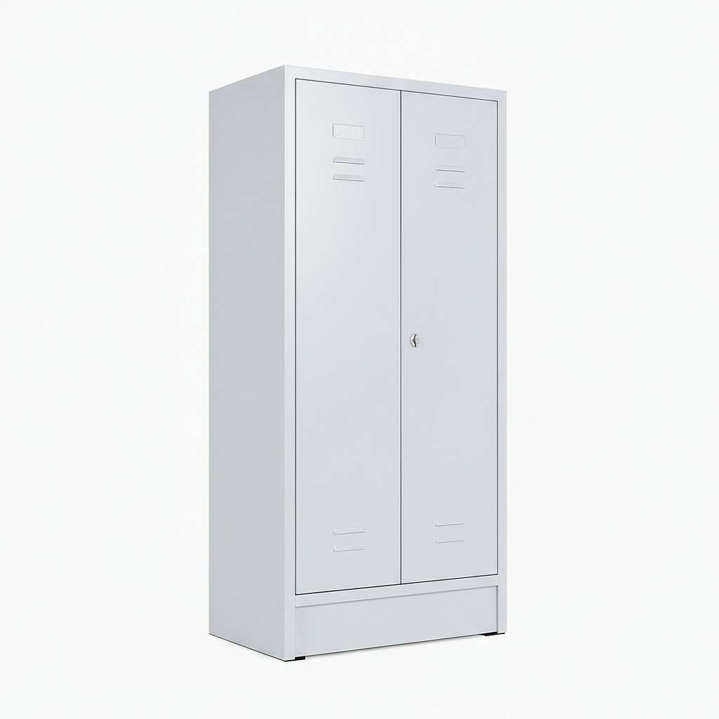 Garderobenspind 60 cm mit Fachböden in lichtgrau 