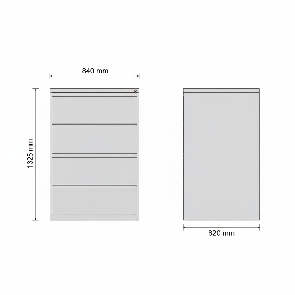 Hängeregistraturschrank 84 cm mit 4 Schubladen 2-bahnig Ansicht 9