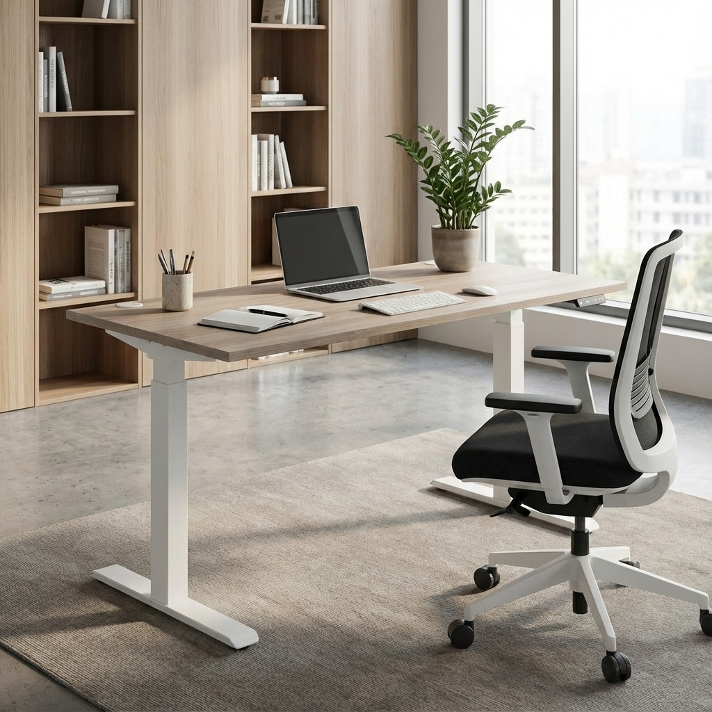 Elektrisch höhenverstellbarer Schreibtisch mit Dual-Motor Ansicht 7