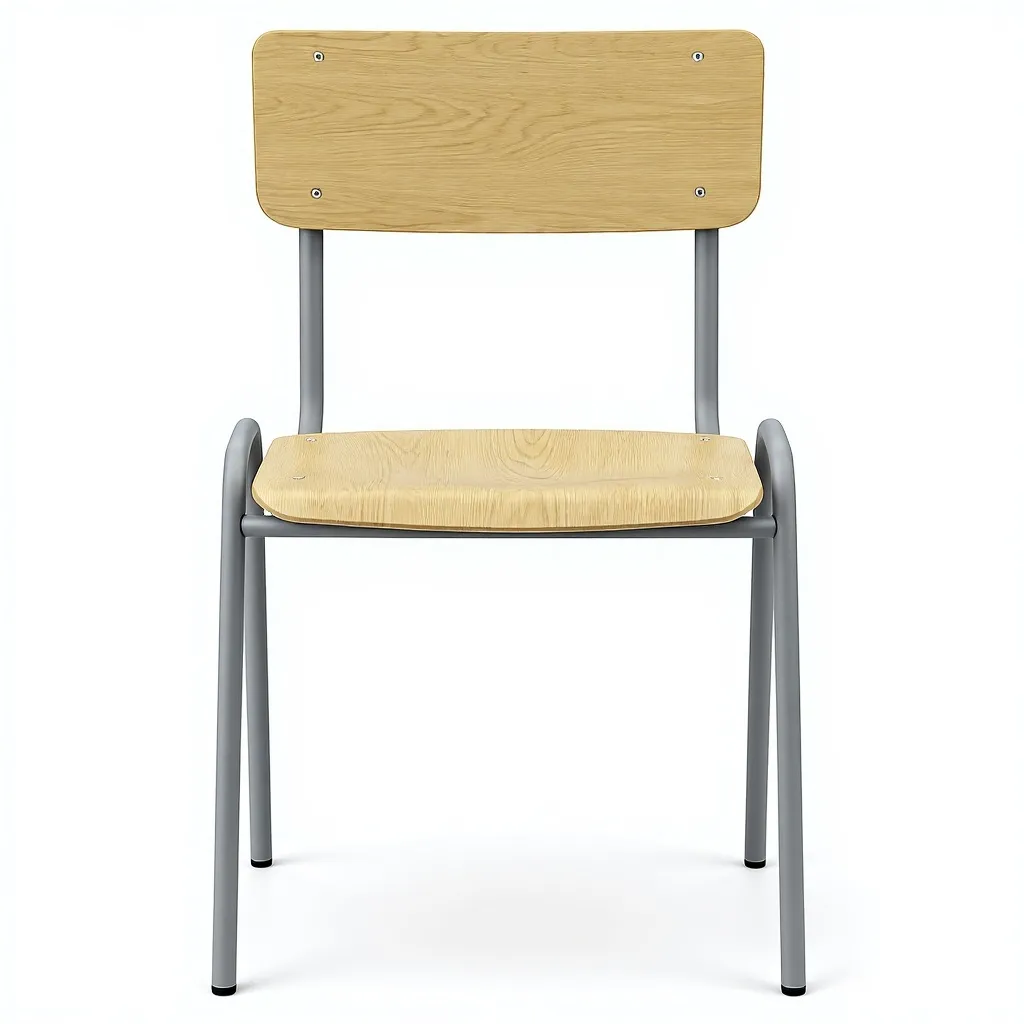 Holz-Stapelstuhl Buche mit Stahlgestell  Ansicht 4