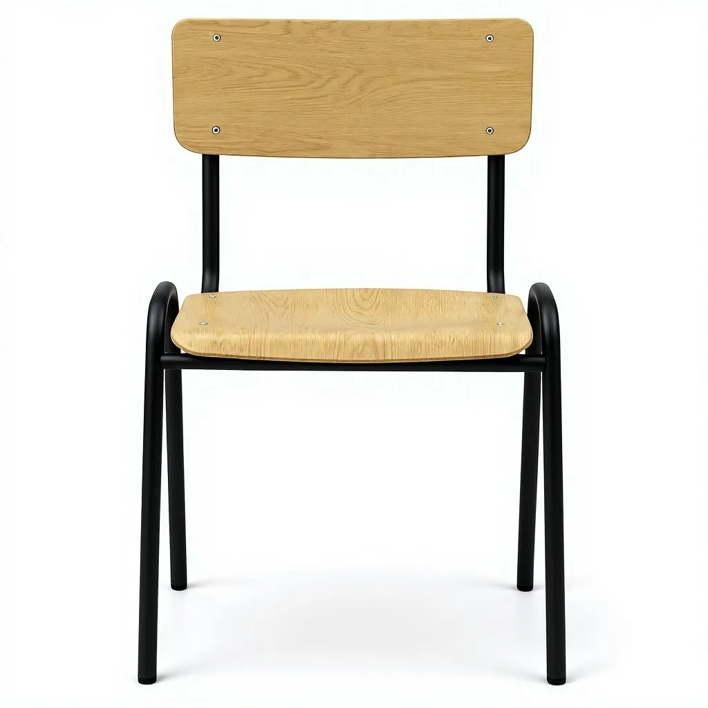 Holz-Stapelstuhl Buche mit Stahlgestell  Ansicht 5