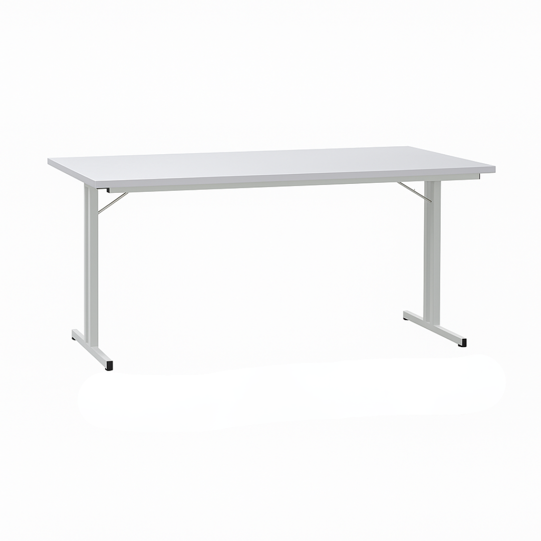 Klapptisch mit T-Fuß-Gestell grau