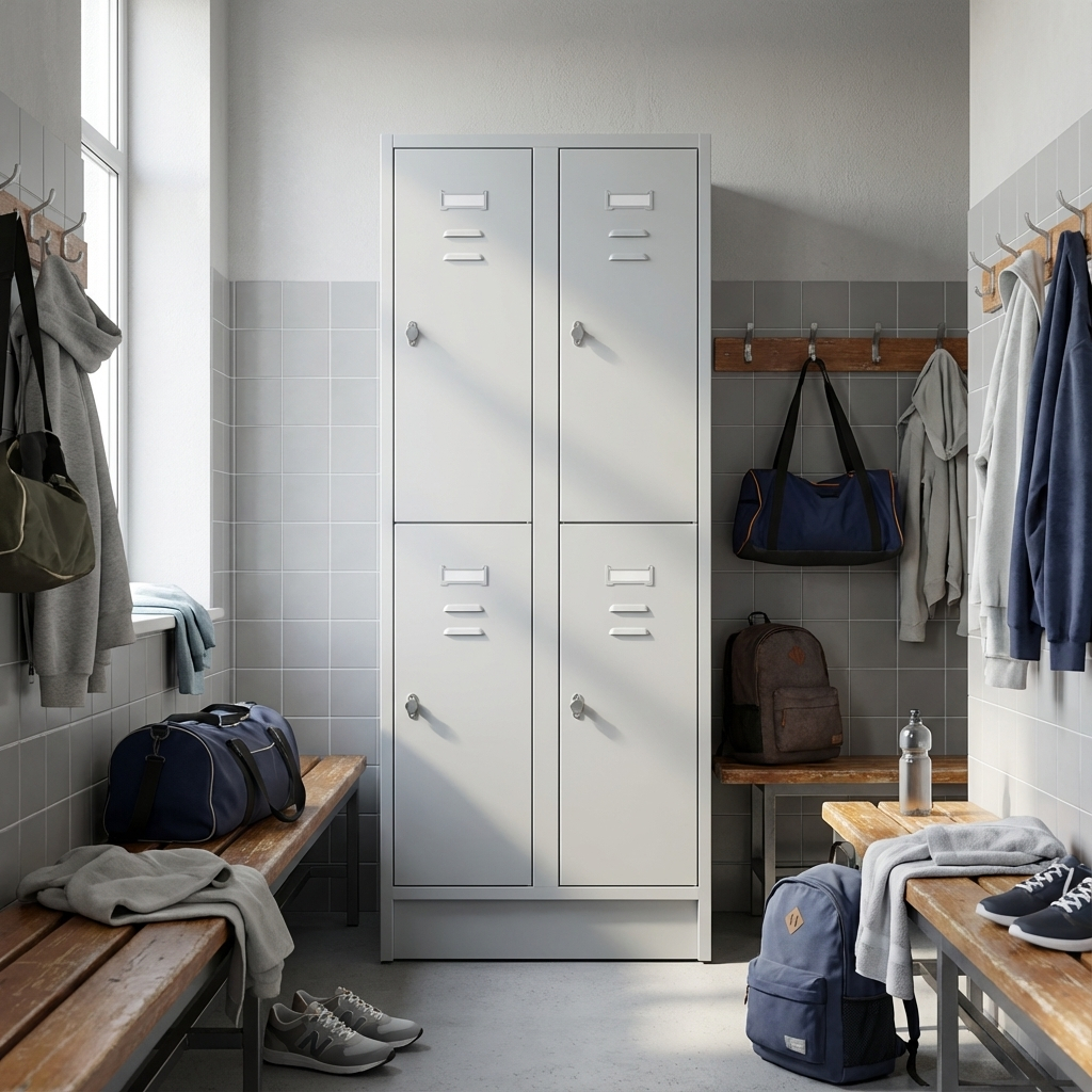 Mehrzweckschrank mit 4 Fächern – lichtgrau Ansicht 5