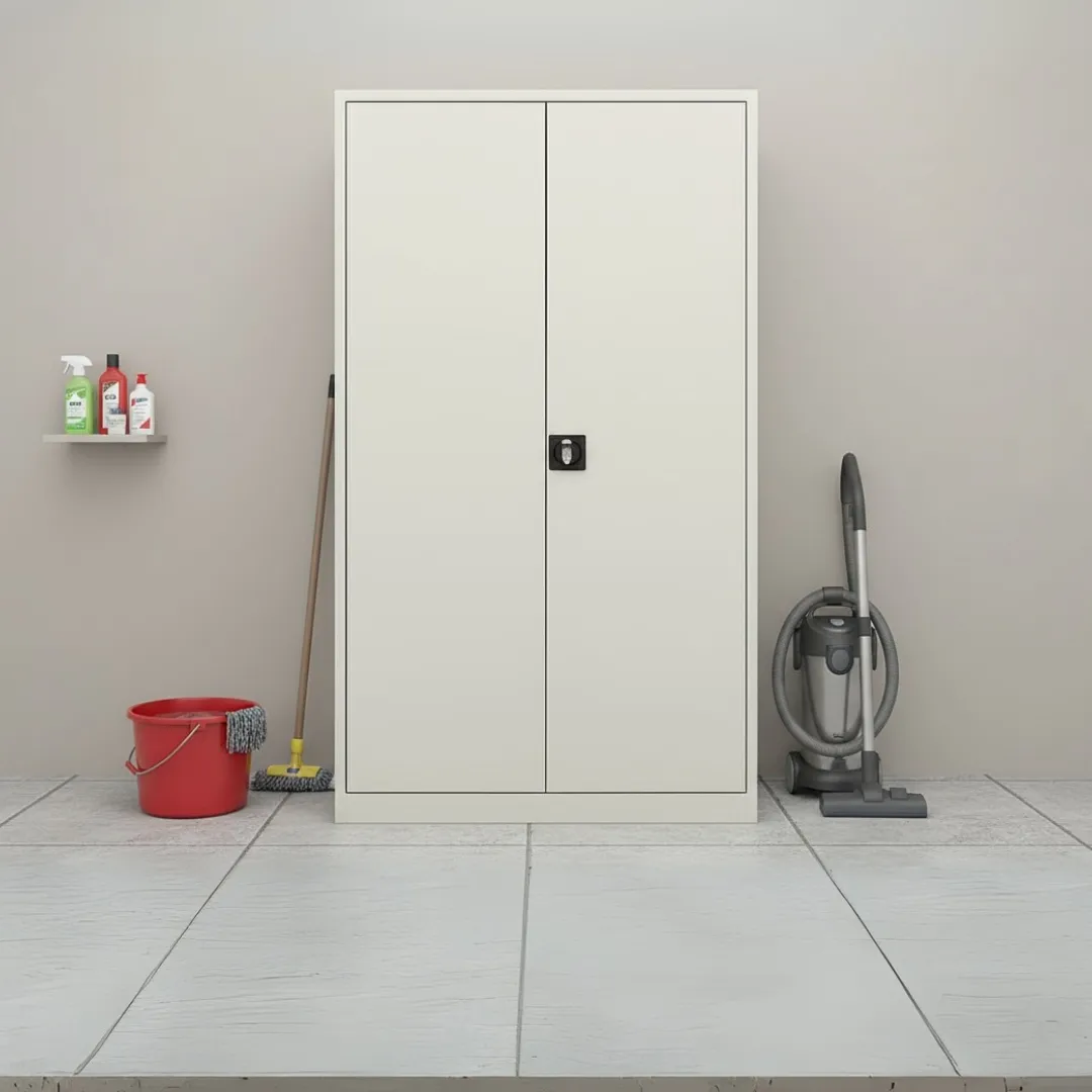 Putzmittelschrank mit Fachböden und Schloss Ansicht 5