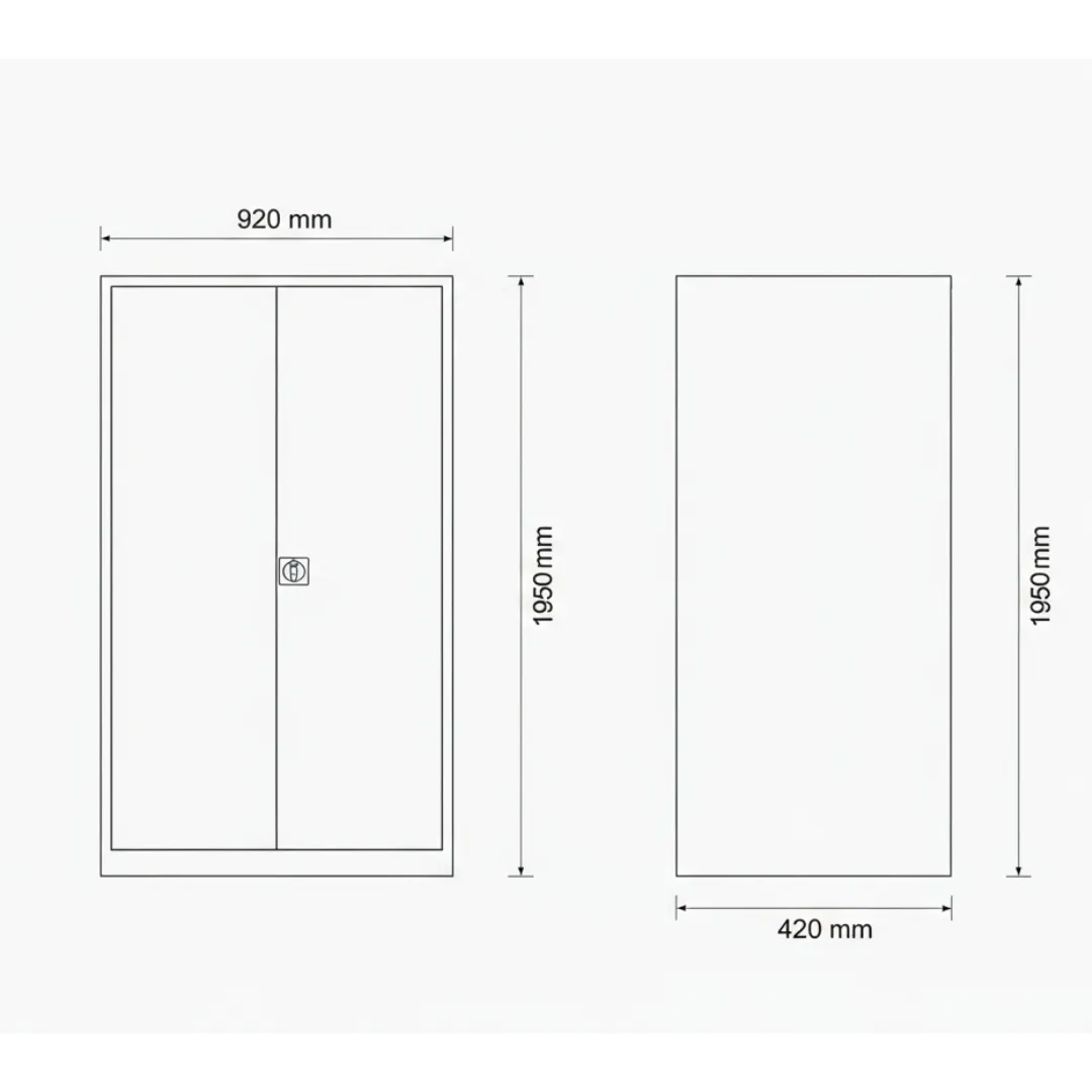 Putzmittelschrank mit Fachböden und Schloss Ansicht 6