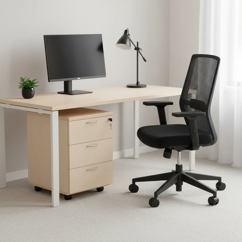 Rollcontainer Holz mit 3 Schubladen Ansicht 5