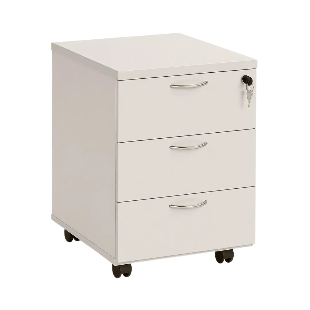 Rollcontainer Holz mit 3 Schubladen Ansicht 3