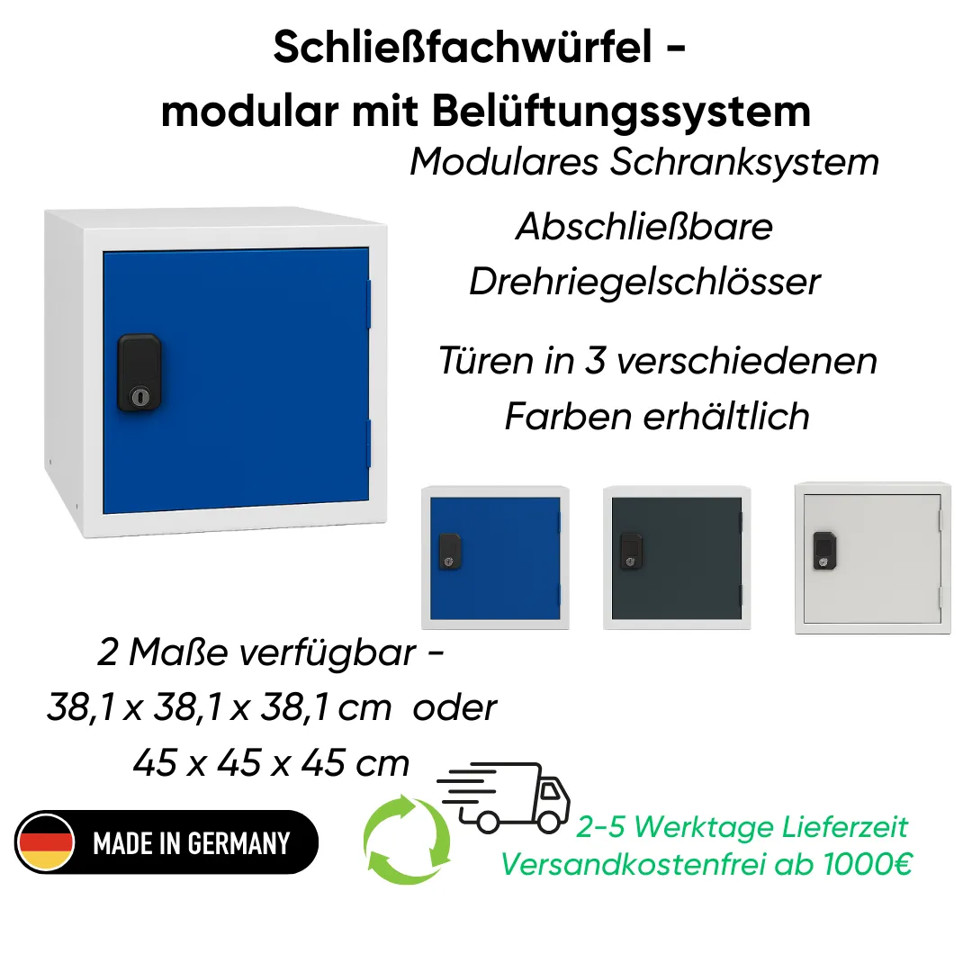 Schließfachwürfel modular mit Belüftungssystem Ansicht 2