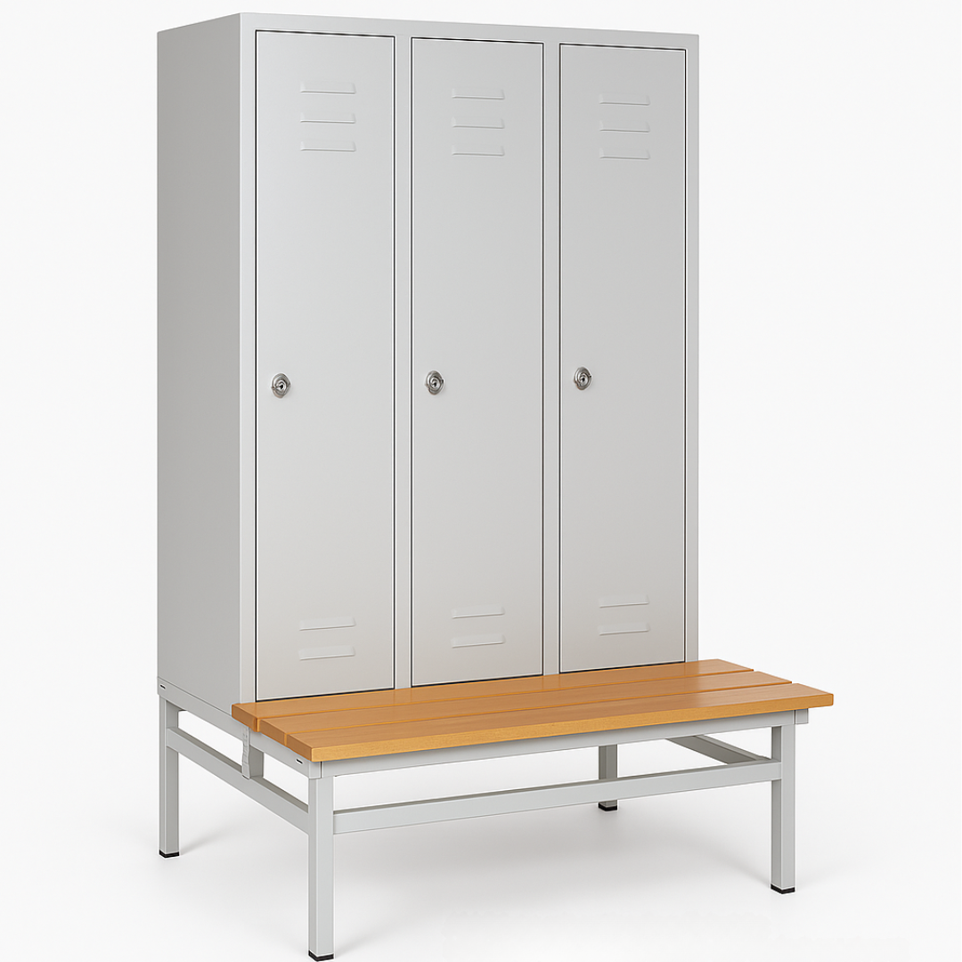 Unterbau-Sitzbank für Spinde – Buche/Lichtgrau Ansicht 4