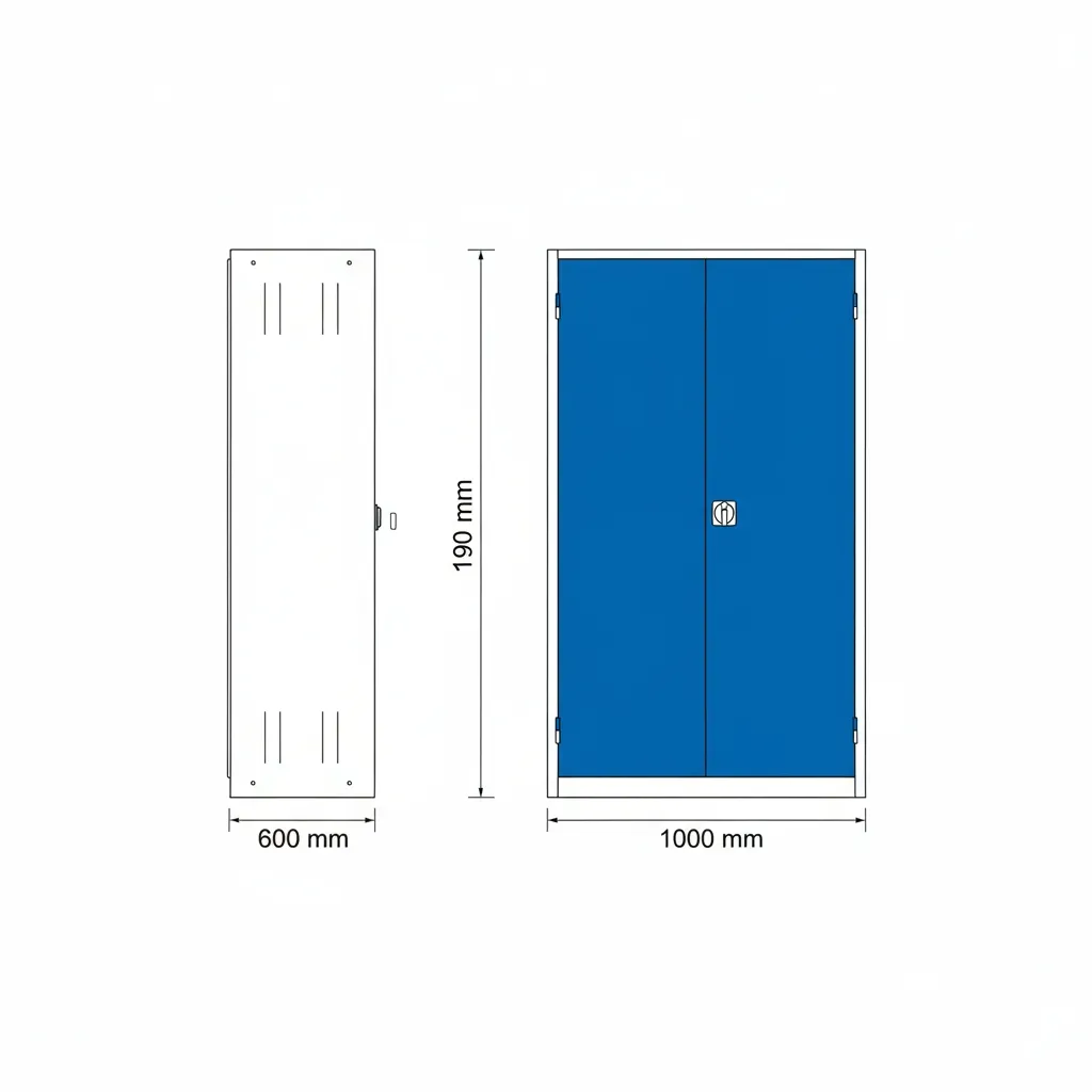 Werkstattschrank mit Flügeltüren und 4 Fachböden Ansicht 10