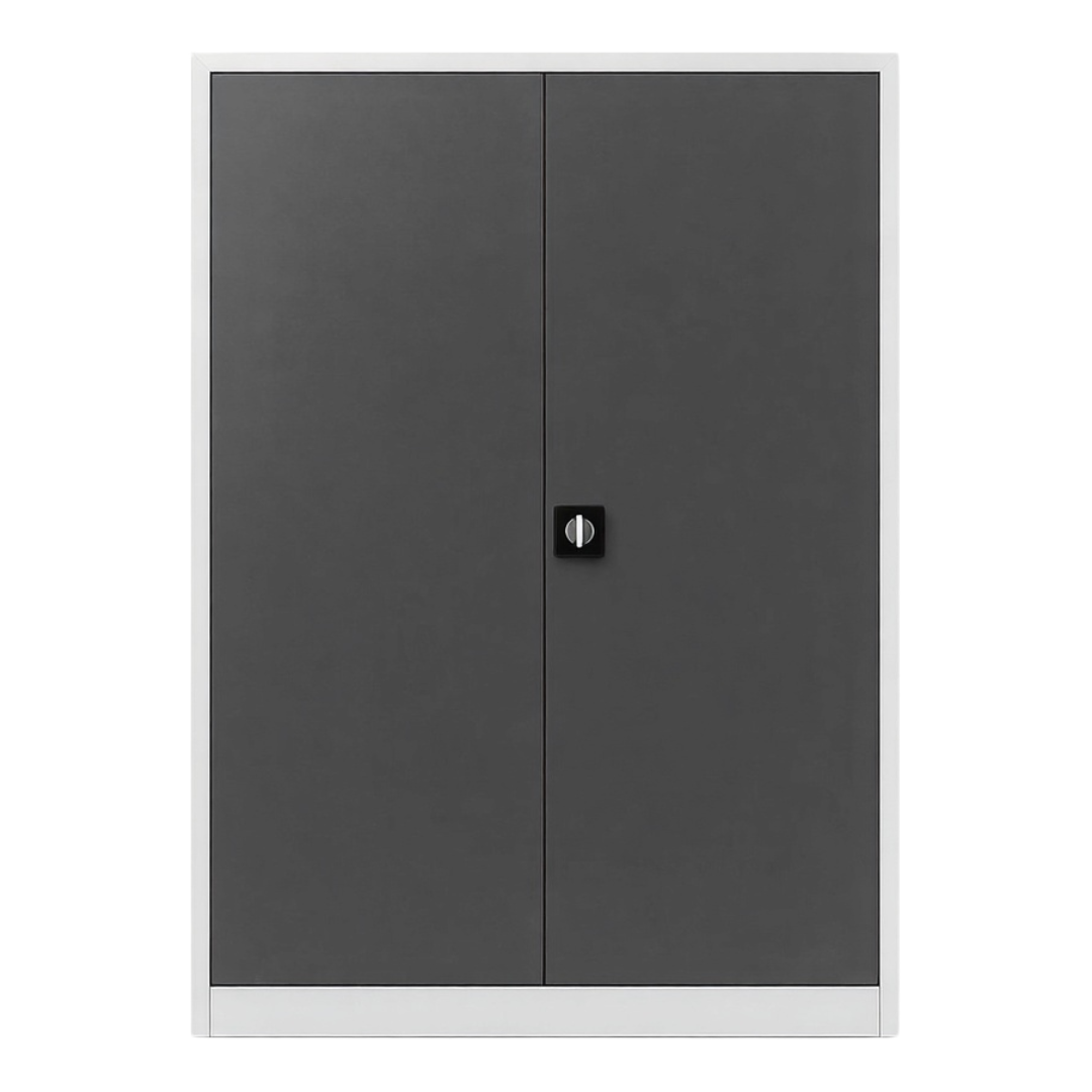 Stahlschrank mit Flügeltüren 120x50 cm - lichtgrau Ansicht 4