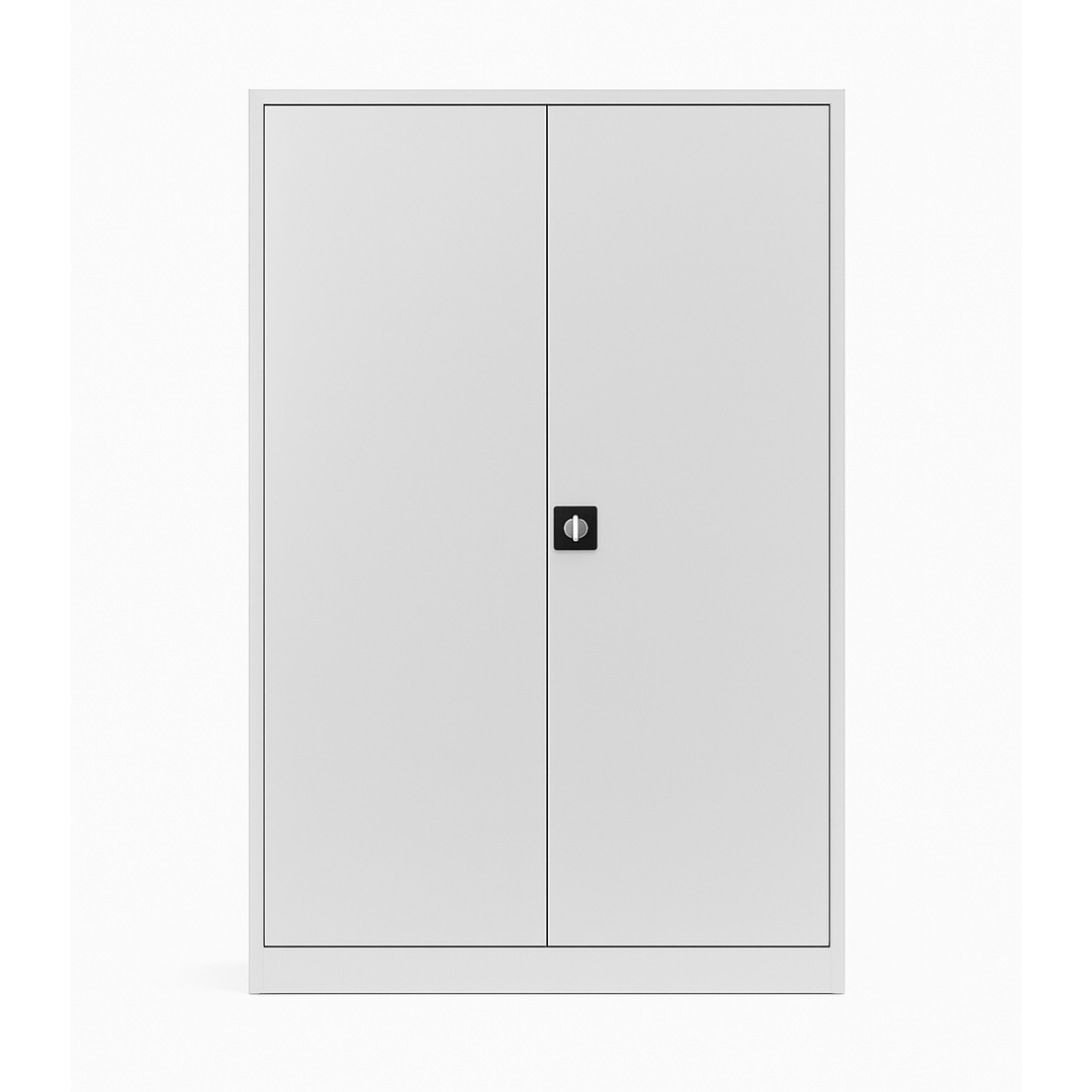 Stahlschrank mit Flügeltüren 120x50 cm - lichtgrau Ansicht 3