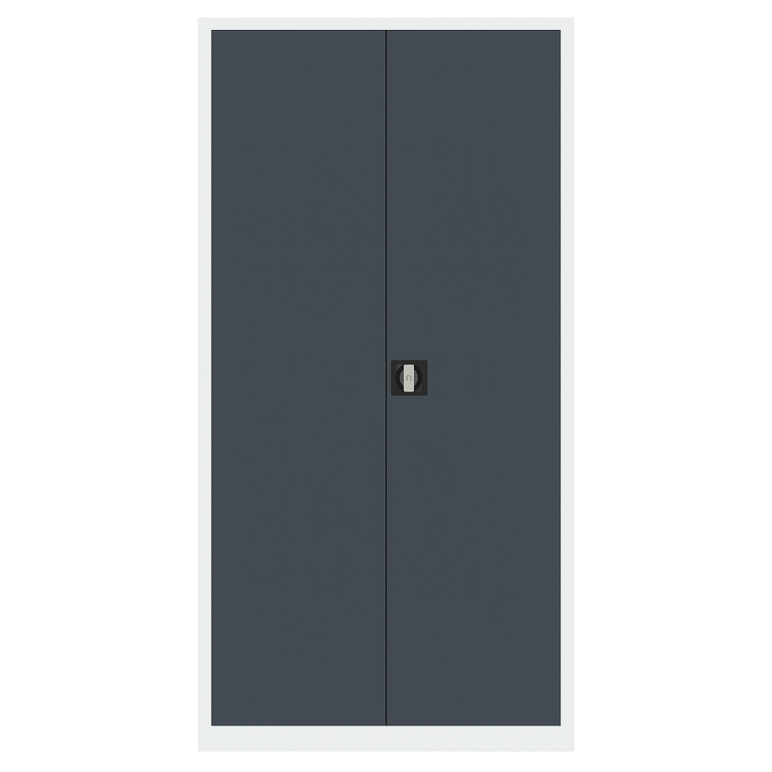 Stahlschrank mit Flügeltüren 80x38 cm - lichtgrau Ansicht 3