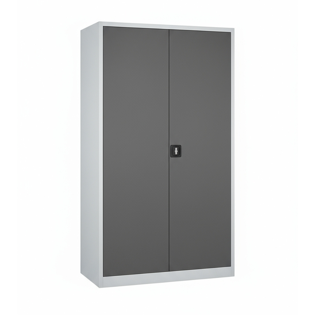 Stahlschrank mit Flügeltüren 80x38 cm - lichtgrau