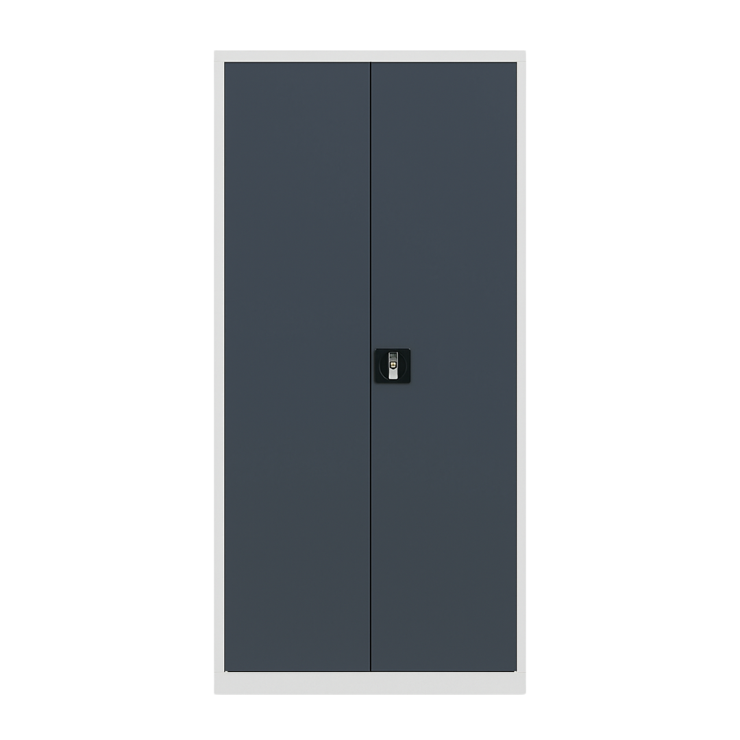 Stahlschrank mit Flügeltüren 92x42 cm - lichtgrau Ansicht 3