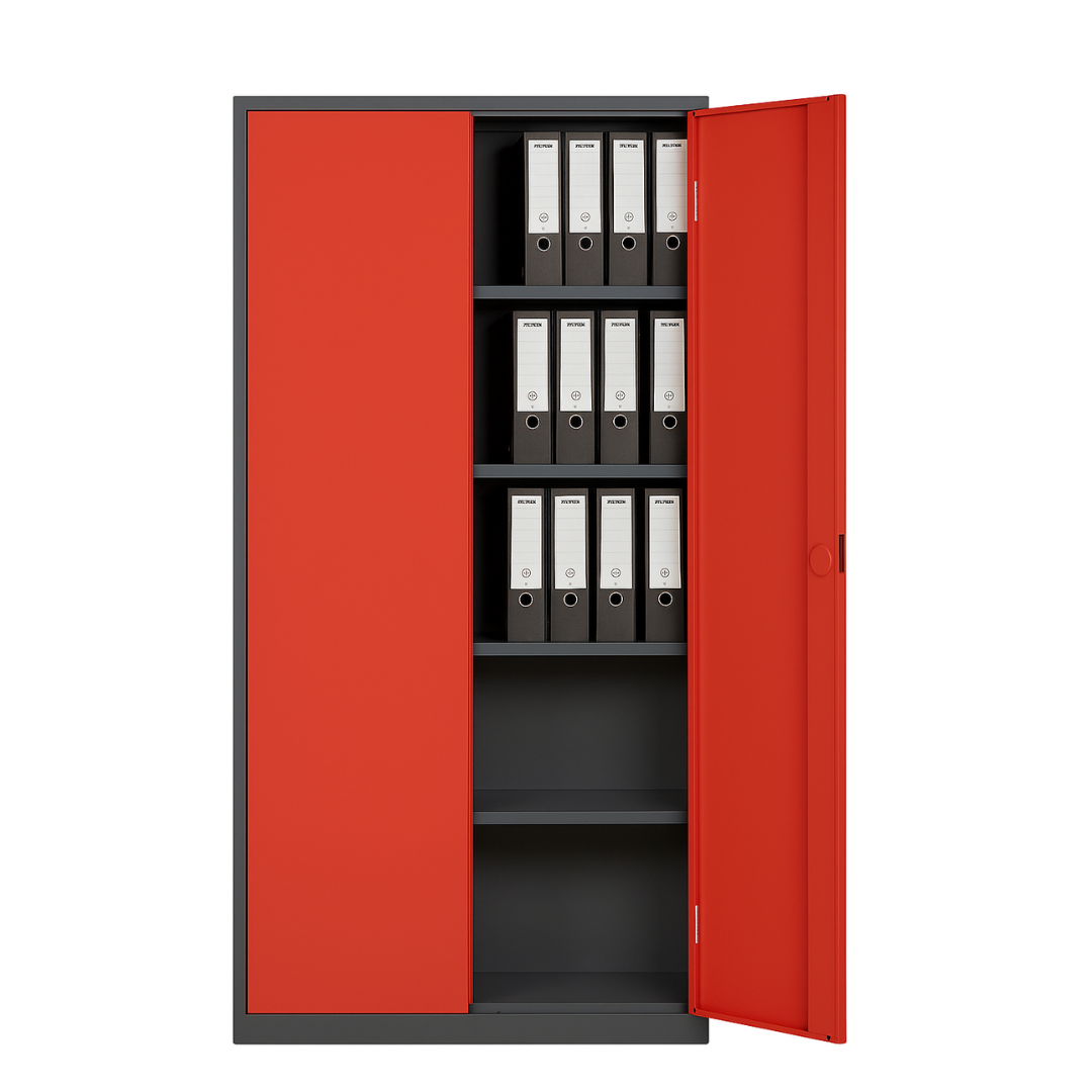 Stahlschrank mit Flügeltüren 92x42 cm - anthrazit Ansicht 5