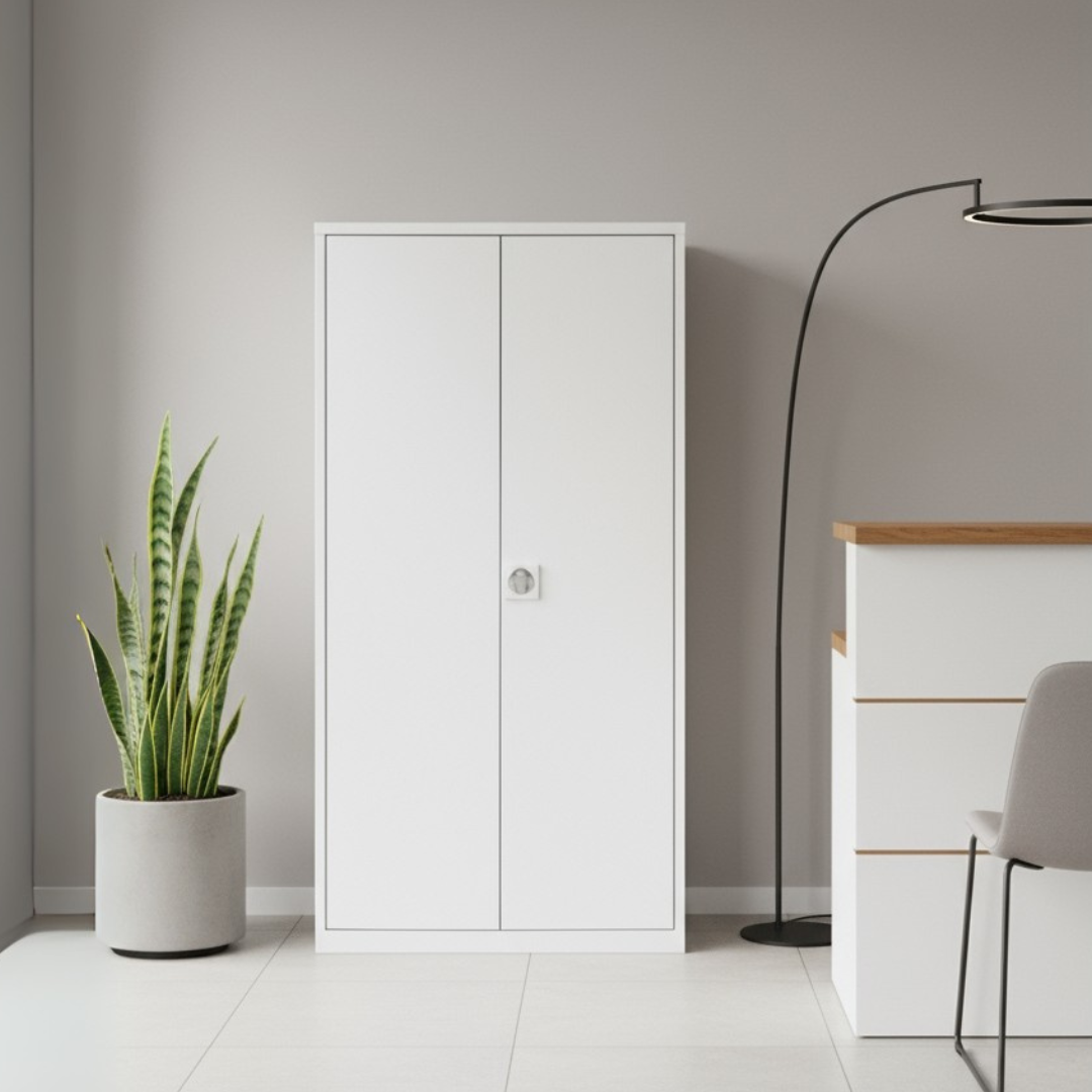 Stahlschrank mit Flügeltüren 92x42 cm - einfarbig Ansicht 8