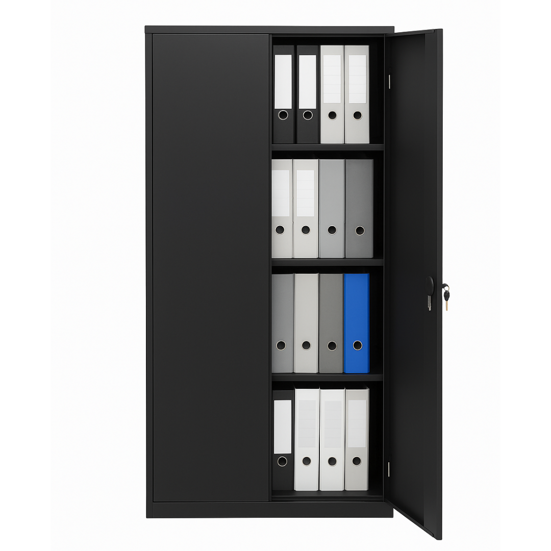 Stahlschrank mit Flügeltüren 92x42 cm - einfarbig Ansicht 6