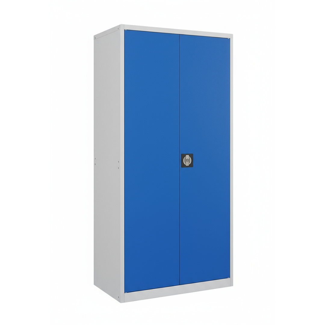 Stahlschrank mit Flügeltüren 92x60 cm - lichtgrau