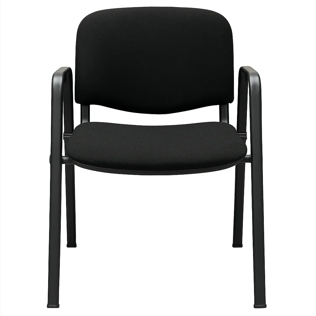 Besucherstuhl gepolstert mit Armlehnen schwarz
