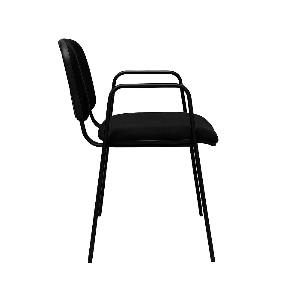 Besucherstuhl gepolstert mit Armlehnen schwarz Ansicht 4
