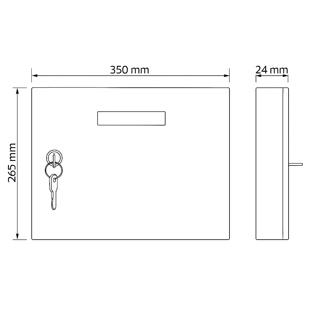 Wertfachtüre für Feuerwehrschrank – feuerrot RAL 3000 Ansicht 3