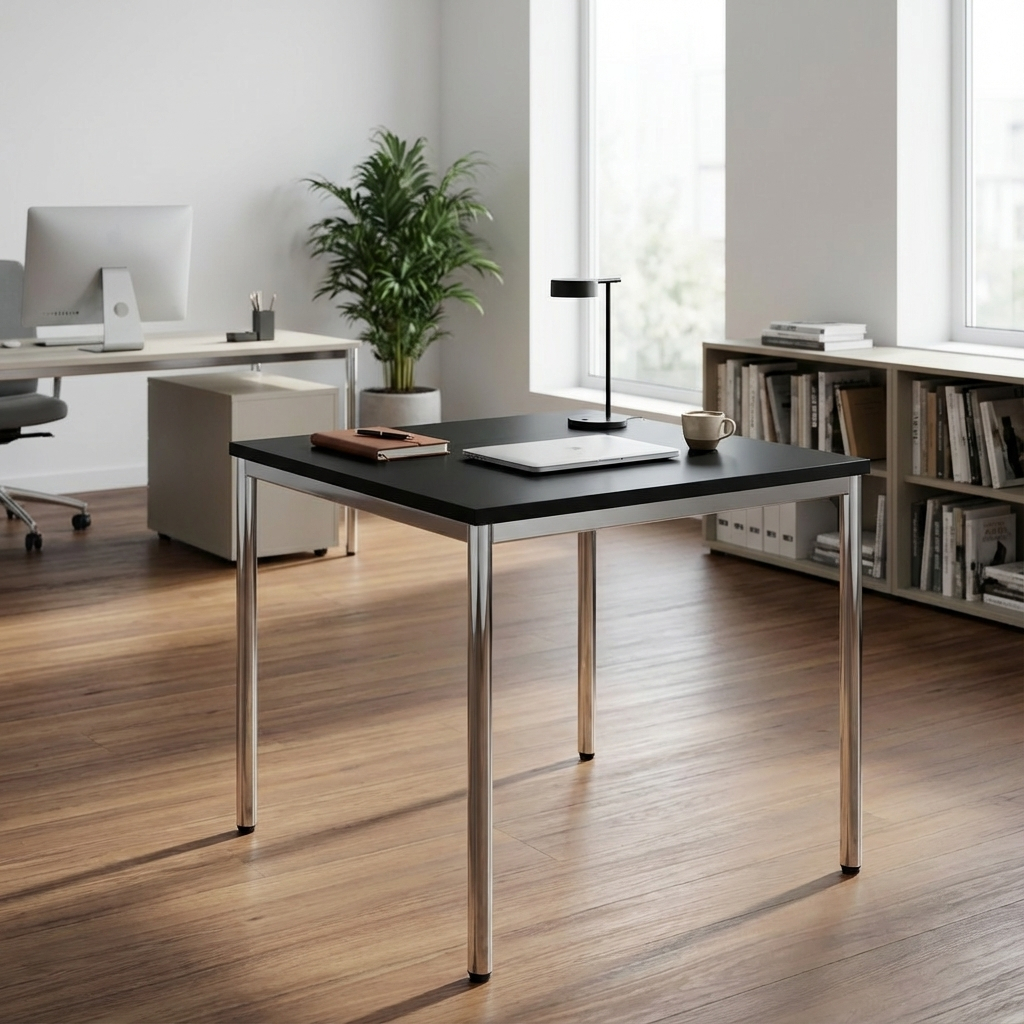 Mehrzwecktisch mit Stahlrohrgestell – 80×80 cm Ansicht 6