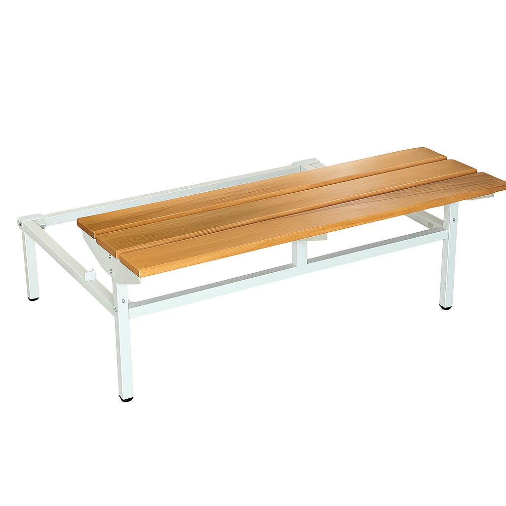 Unterbau-Sitzbank für Spinde – Buche/Lichtgrau