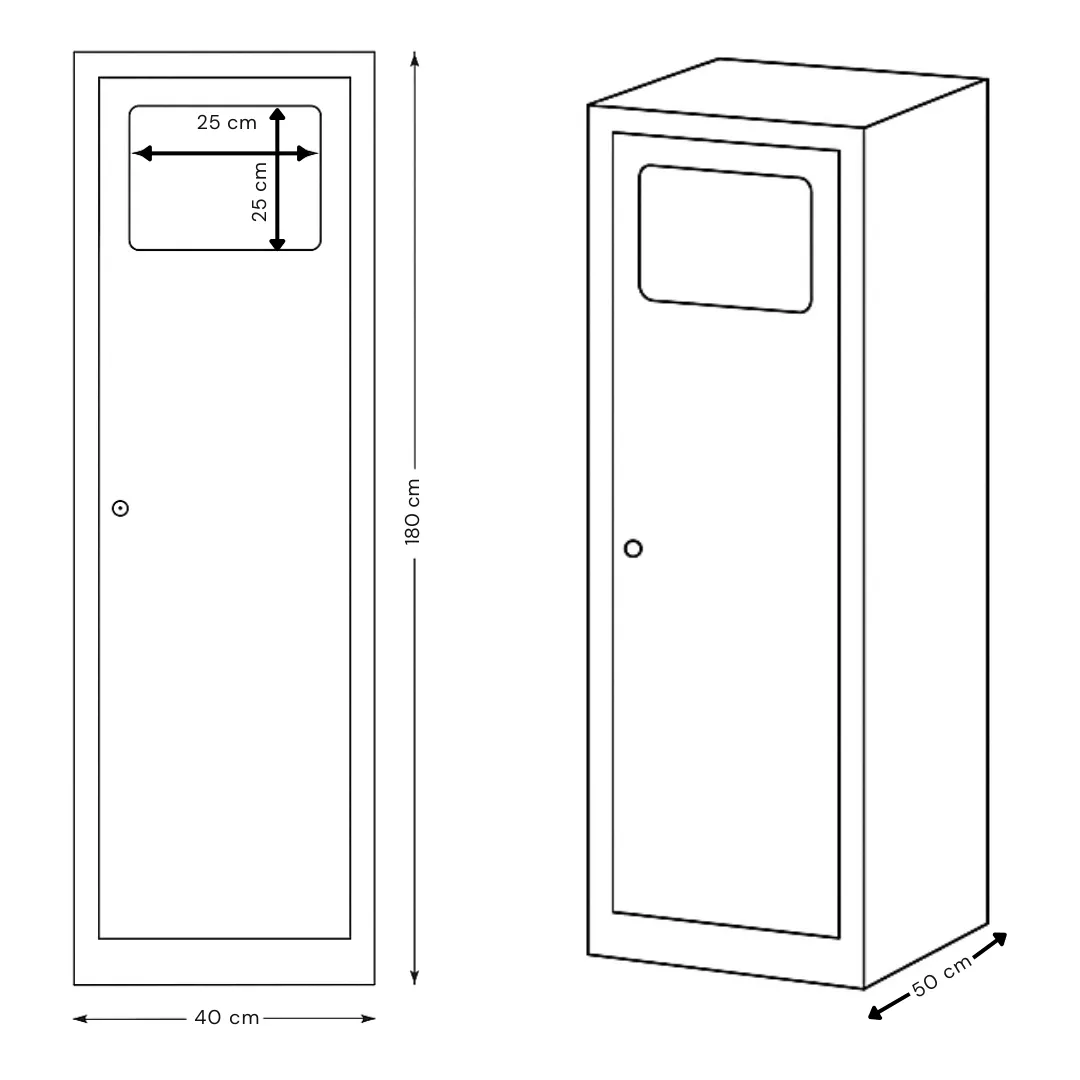 Wäschesammelschrank mit Einwurfklappe aus Stahl Ansicht 6