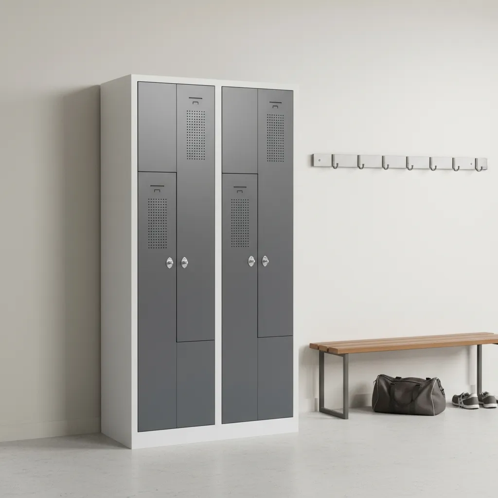 Garderoben Z-Spind 80 cm breit mit Z-Türen Ansicht 7